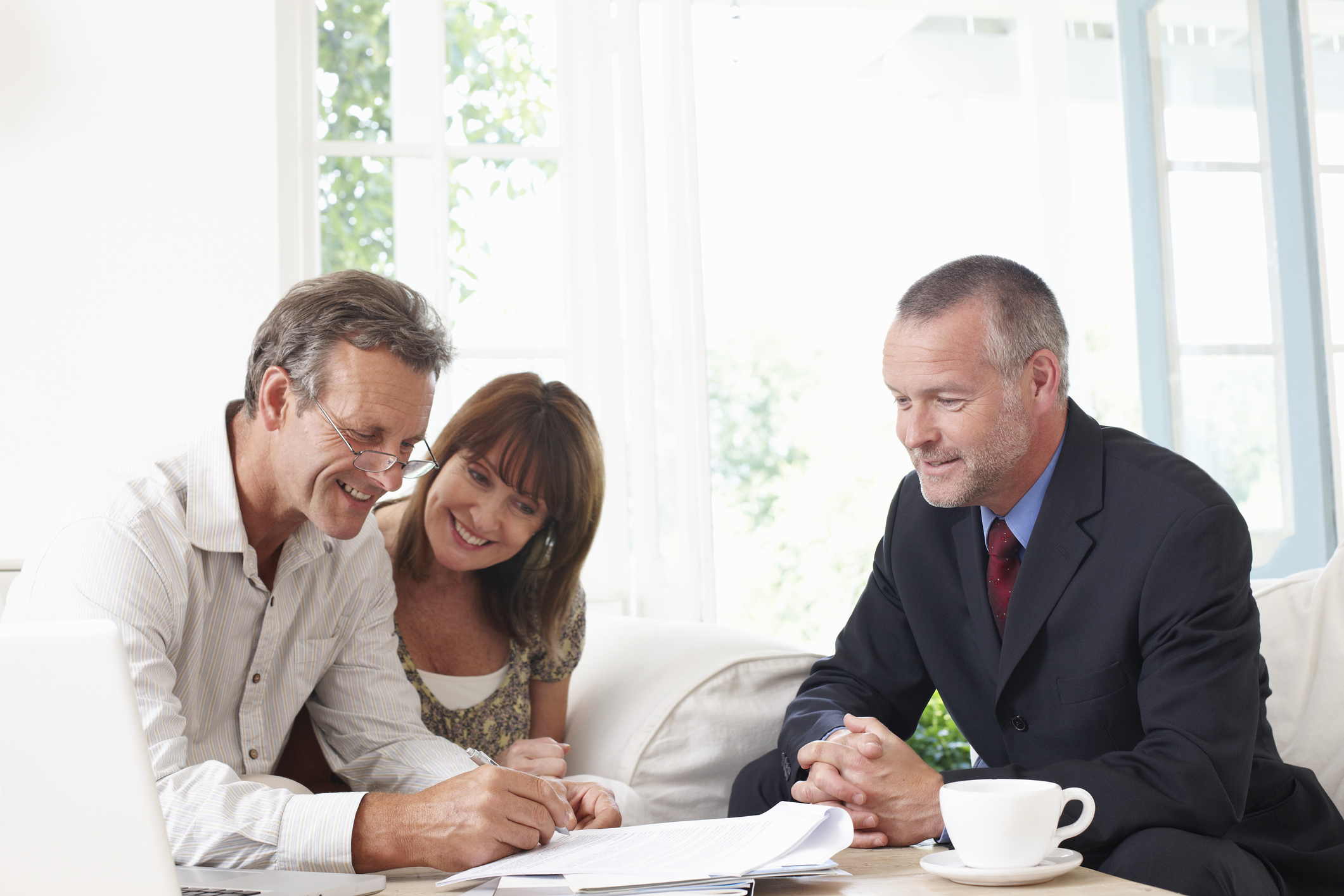 Couple working with a financial advisor