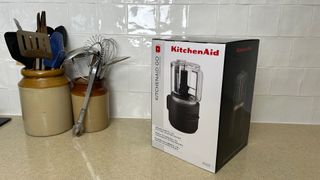 The KitchenAid Go Cordless Food Chopper in its box