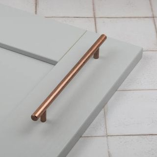 Aged copper kitchen cabinet handle
