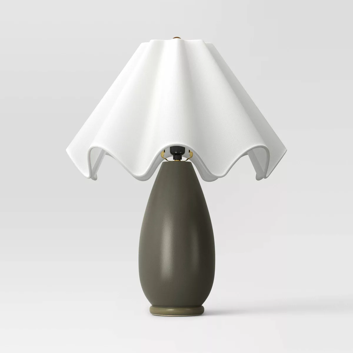 Wavy Shade Collection With Ceramic Base Table Lamp Green - Threshold&amp;trade;