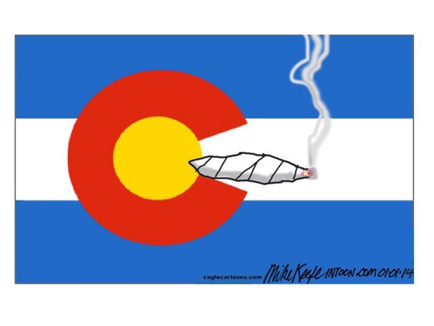 Editorial cartoon Colorado marijuana