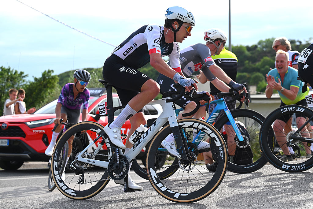 TIRANA ALBANIA MAY 09 Nickolas Zukowsky of Canada and Team Q365 Pro Cycling competes during the 108th Giro dItalia 2025 Stage 1 a 160km stage from Durres to Tirana UCIWT on May 09 2025 in Tirana Albania Photo by Tim de WaeleGetty Images