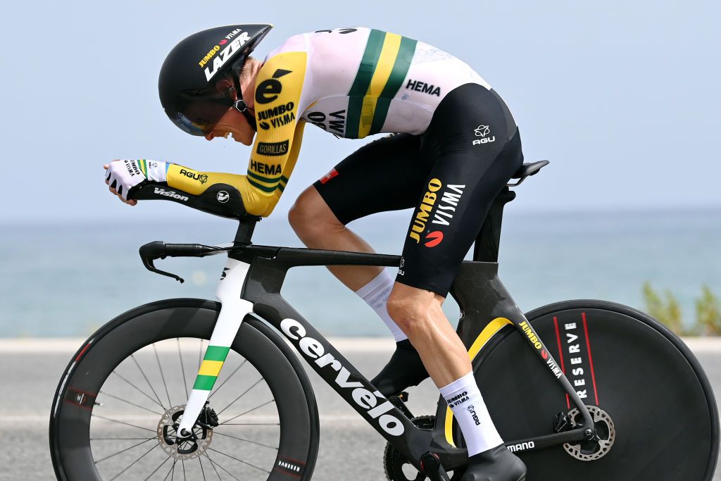 ALICANTE SPAIN AUGUST 30 Rohan Dennis of Australia and Team Jumbo Visma sprints during the 77th Tour of Spain 2022 Stage 10 a 309km individual time trial stage from Elche to Alicante LaVuelta22 WorldTour on August 30 2022 in Alicante Spain Photo by Justin SetterfieldGetty Images