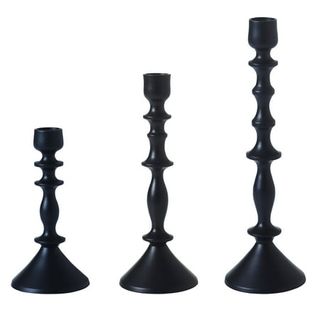 Black Metal Taper Candle Holders 