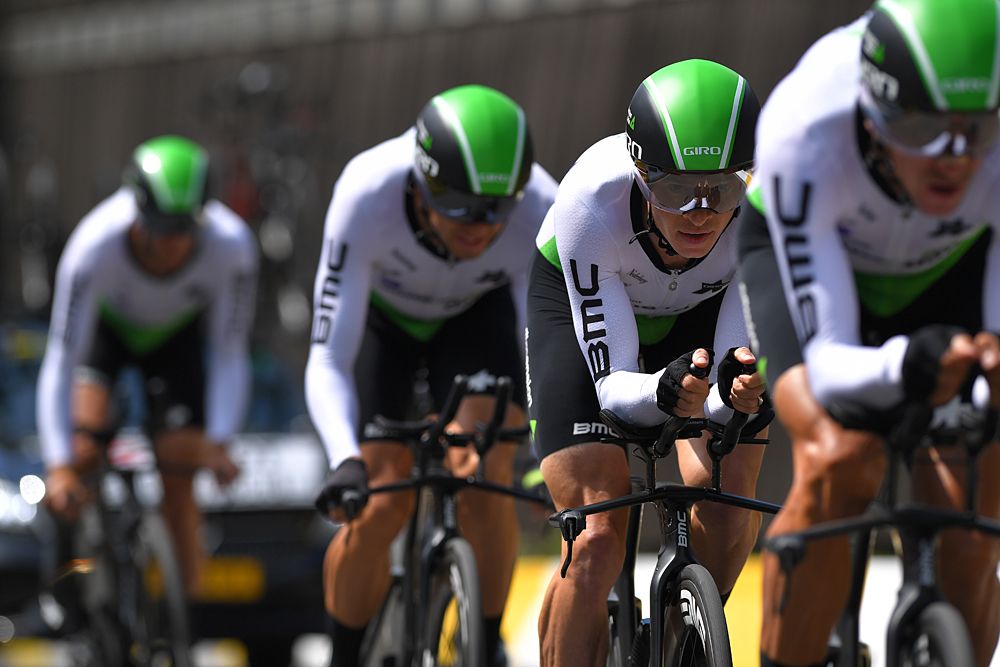 Dimension Data racing the team time trial at the Tour de France