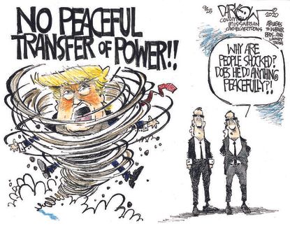 Political Cartoon U.S. Trump transfer of power 2020