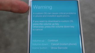 Note the warning when you root an Android phone. (Photo credit: David Cogen/Tom's Guide)