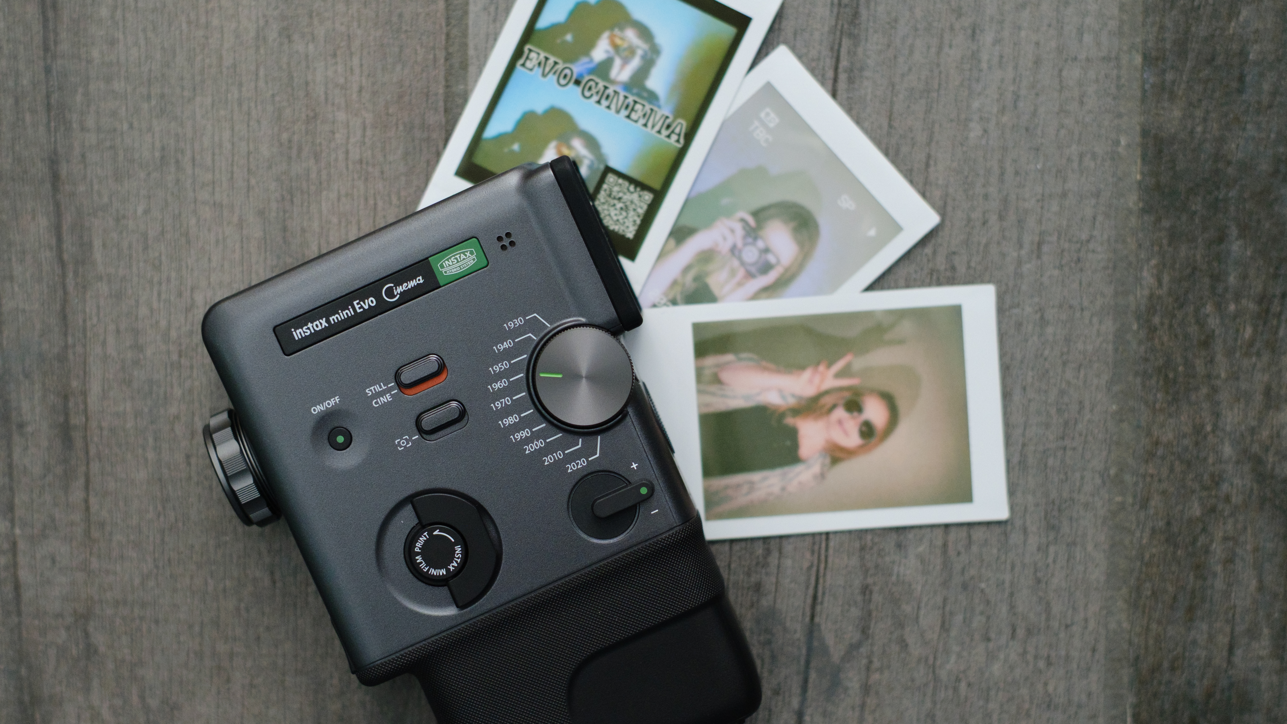 The Fujifilm Instax Mini Evo Cinema decades camera