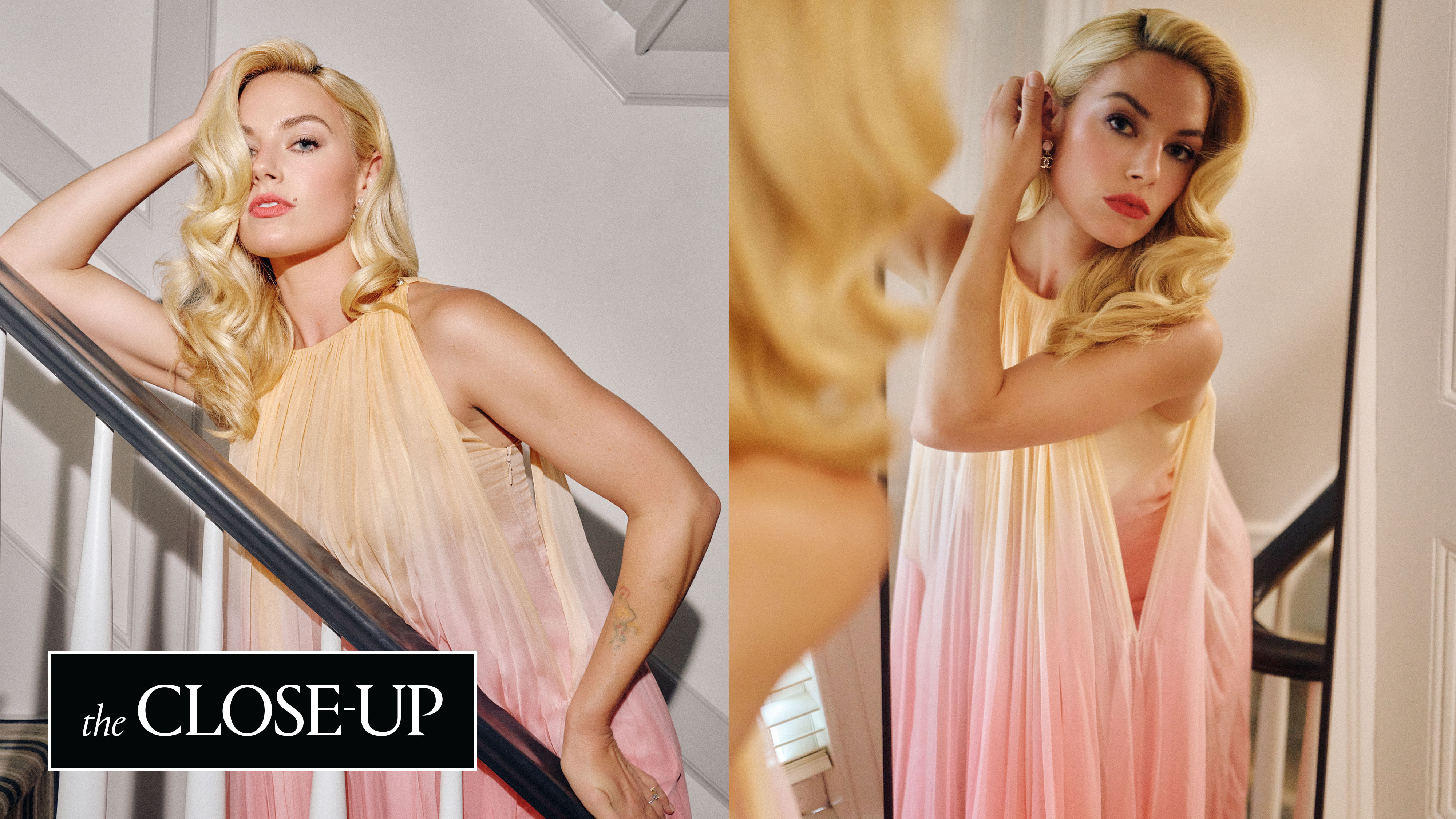 The singer Ashe poses in a pink set from Chanel