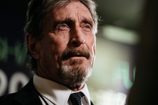John McAfee speaks during a Bloomberg Television interview on the sidelines of the Shape the Future: Blockchain Global Summit in Hong Kong, China, on Wednesday, September 20, 2017.