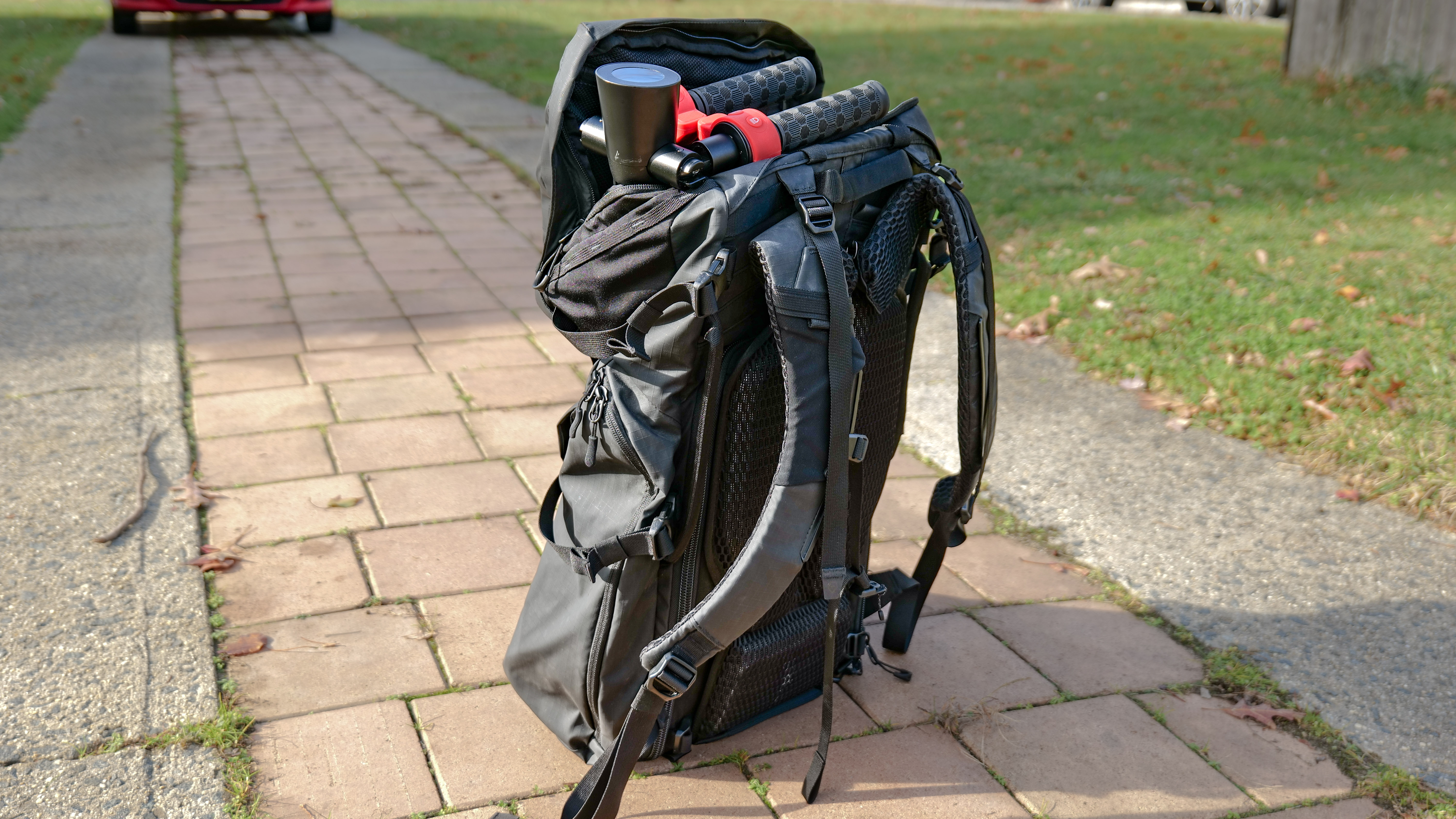 Dynamic Scooter Model B folding scooter fits in backpack.