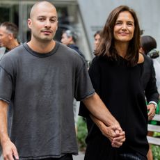 Katie Holmes brought her boyfriend and a humble black T-shirt to New York Fashion Week