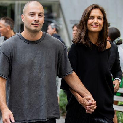 Katie Holmes brought her boyfriend and a humble black T-shirt to New York Fashion Week
