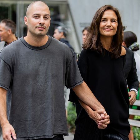 Katie Holmes brought her boyfriend and a humble black T-shirt to New York Fashion Week
