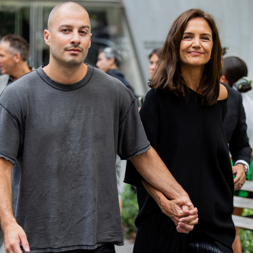 Katie Holmes brought her boyfriend and a humble black T-shirt to New York Fashion Week
