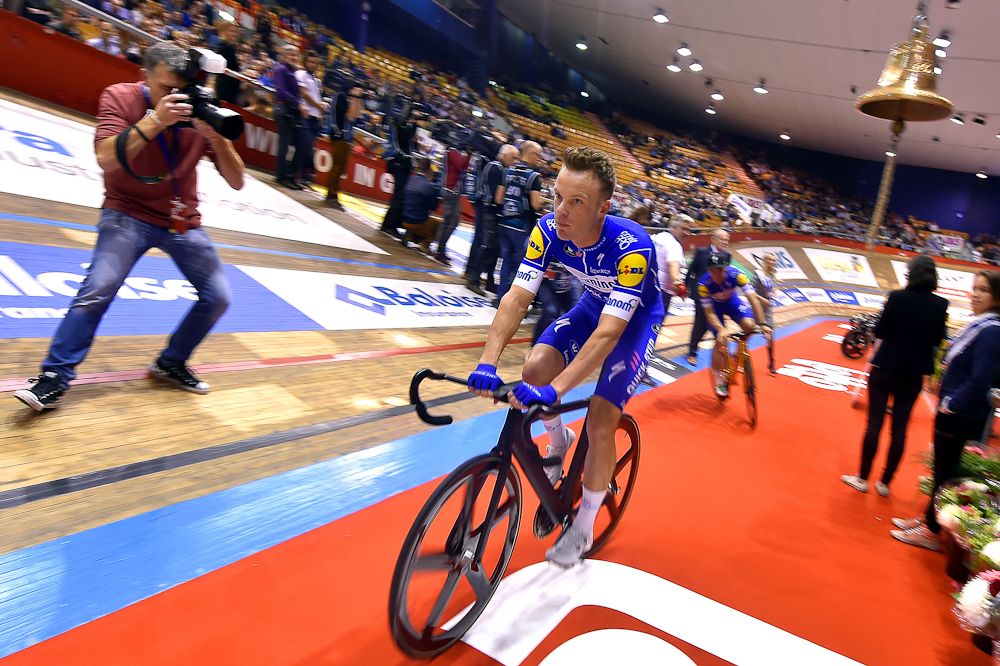 Iljo Keisse gets ready to race at the Gent Six Day