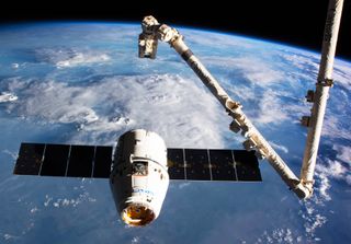 SpaceX Dragon spacecraft at ISS