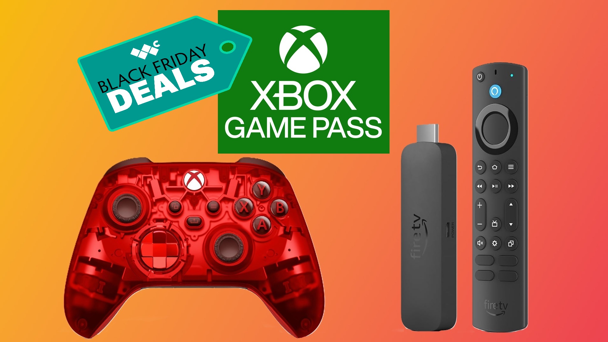 Windows Central hero image for deal promotion on Xbox Wireless Controller Pulse Cipher Special Edition + Fire TV Stick 4K Max Game Pass Ultimate 1 Month Bundle Series X|S, One & Windows