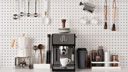 Coffee maker, surrounded by appliances, in a luxury kitchen