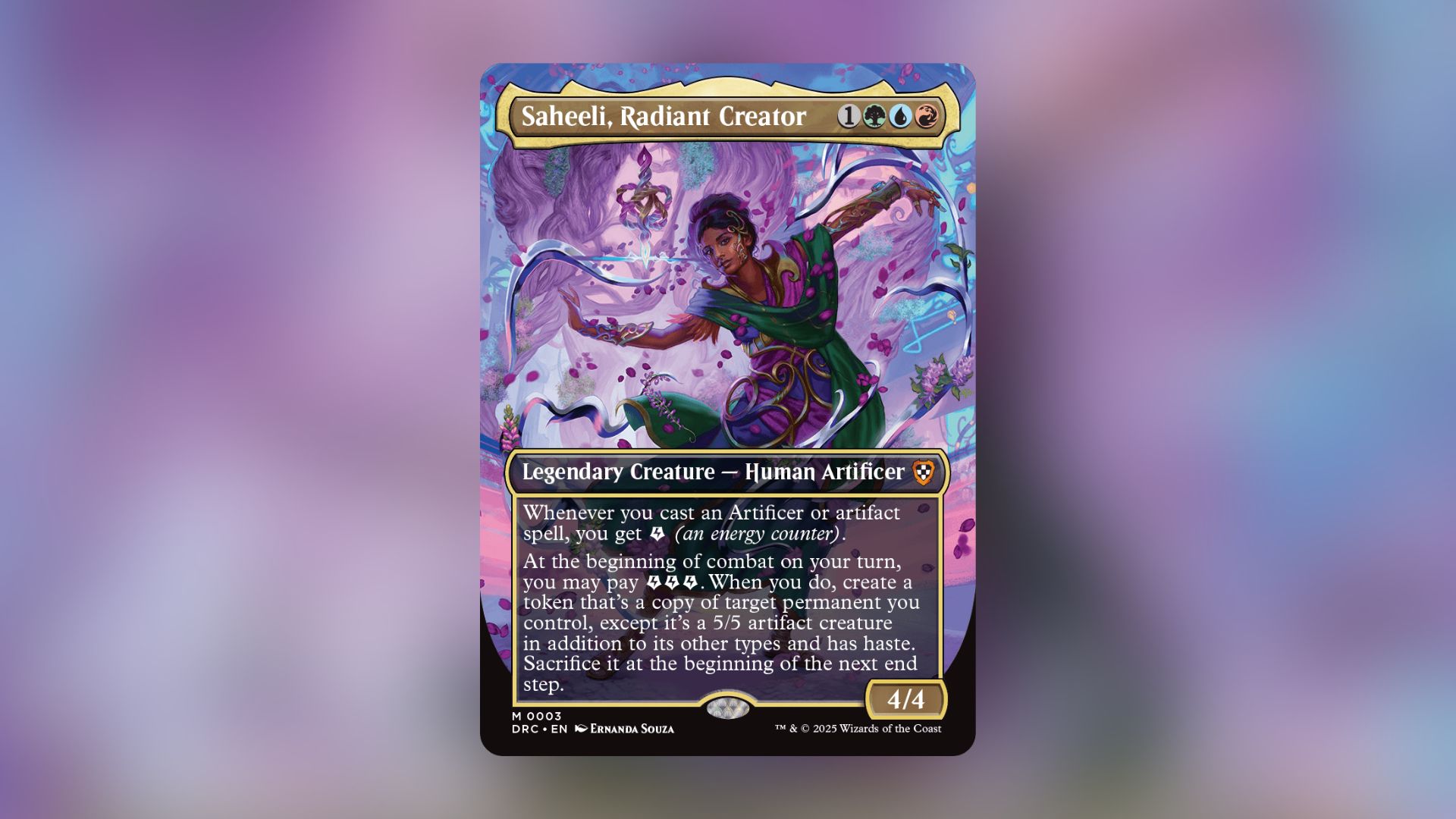 Saheeli, una carta de Radiant Creator de MTG Aetherdrift