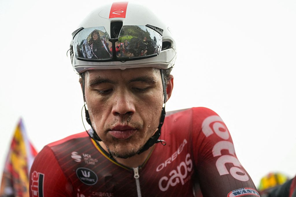 Belgian Arnaud De Lie of Lotto-Intermarche pictured after the second stage of the Tour De Wallonie cycling race, 192 km from Jodoigne to Libramont-Chevigny, on Tuesday 02 June 2026. BELGA PHOTO DAVID PINTENS (Photo by DAVID PINTENS / BELGA MAG / Belga via AFP)