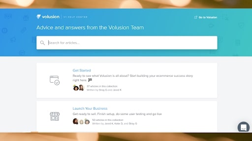 Volusion's online help center