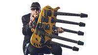 Rick Nielsen with his 5-neck guitar