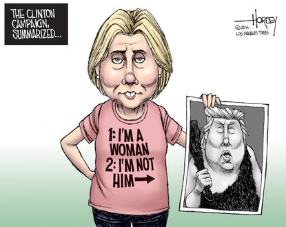Political cartoon U.S. Hillary Clinton Donald Trump