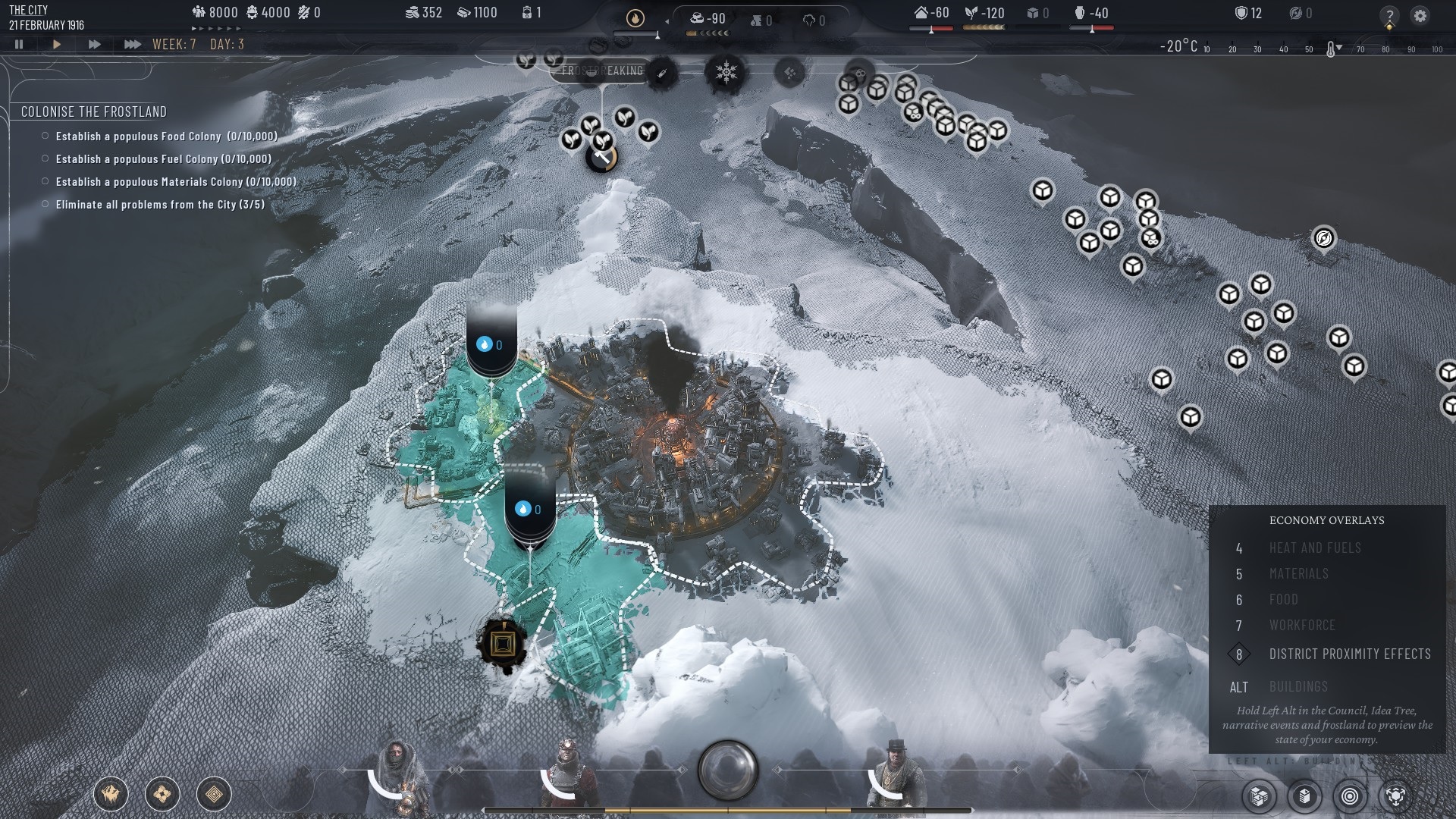 Frostpunk 2 review dark mode UI