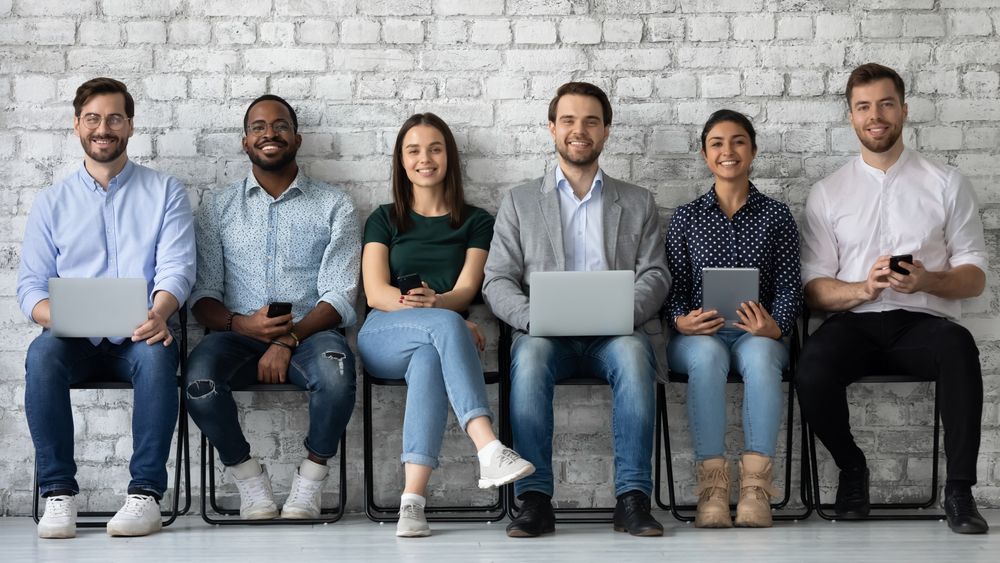 A row of job candidates ready for interview