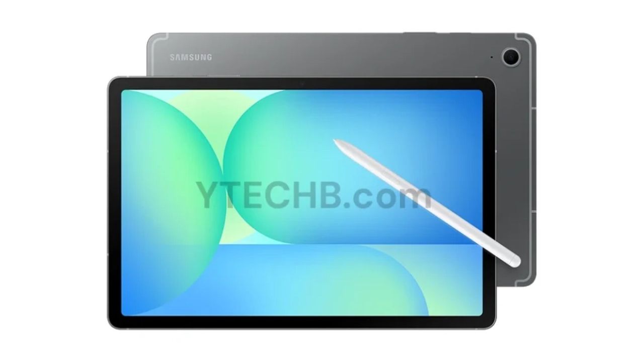 Samsung Galaxy Tab S10 FE against a white background.