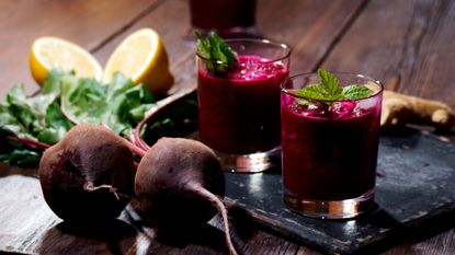 Image shows beetroot juice