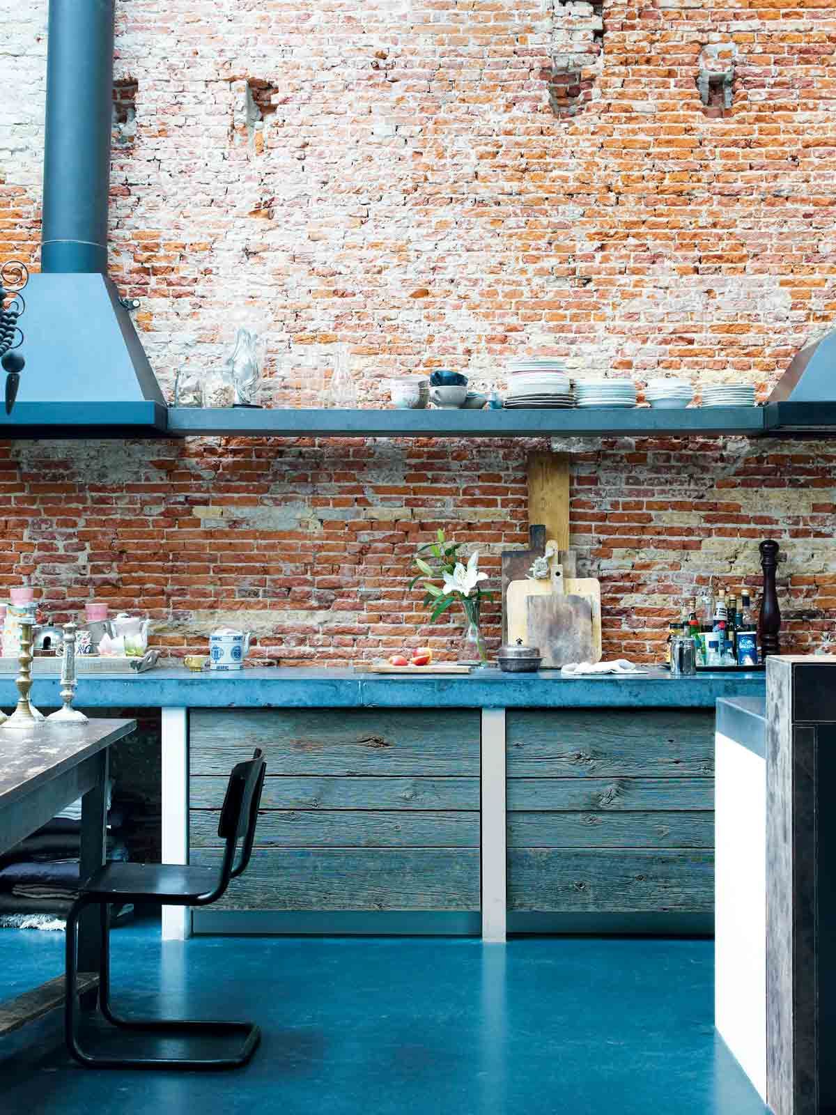 Exposed brick is a style classic
