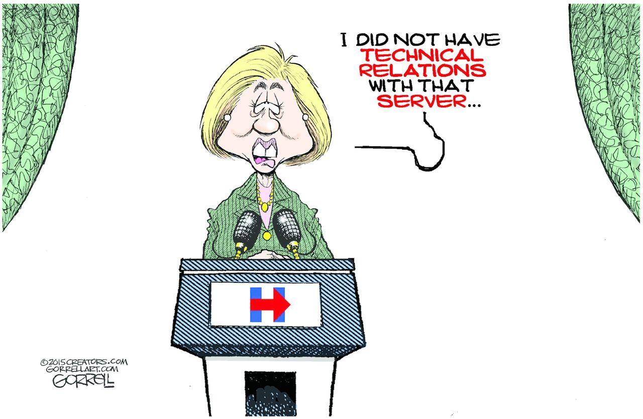 Political cartoon U.S. Hillary Clinton Emails