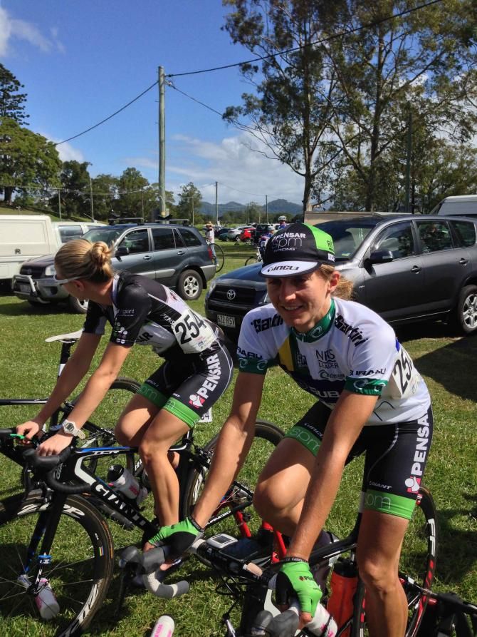 Katrin Garfoot (Pensar SPM Racing) warms down after the stage