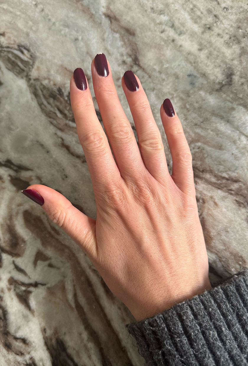 After 6 days of wearing Manucurist Green Flash nail polish, with light chipping on thumb and middle fingers