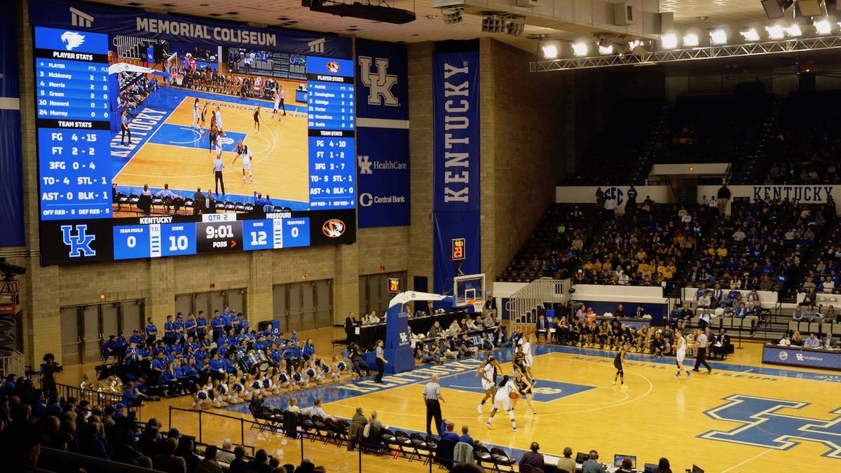 A new dual-LED display solution powered by Renewed Vision software is now driving all scores, player statistics, live video, and instant replays for women’s sports at Memorial Coliseum, home of the Kentucky Wildcats NCAA women’s basketball team. 