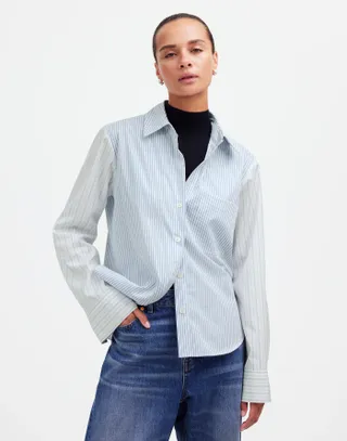 MW, Easy Y-Neck Button-Up Shirt