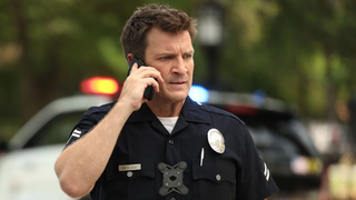 Nathan Fillion as John Nolan, the oldest rookie in the LAPD in "The Rookie" S6