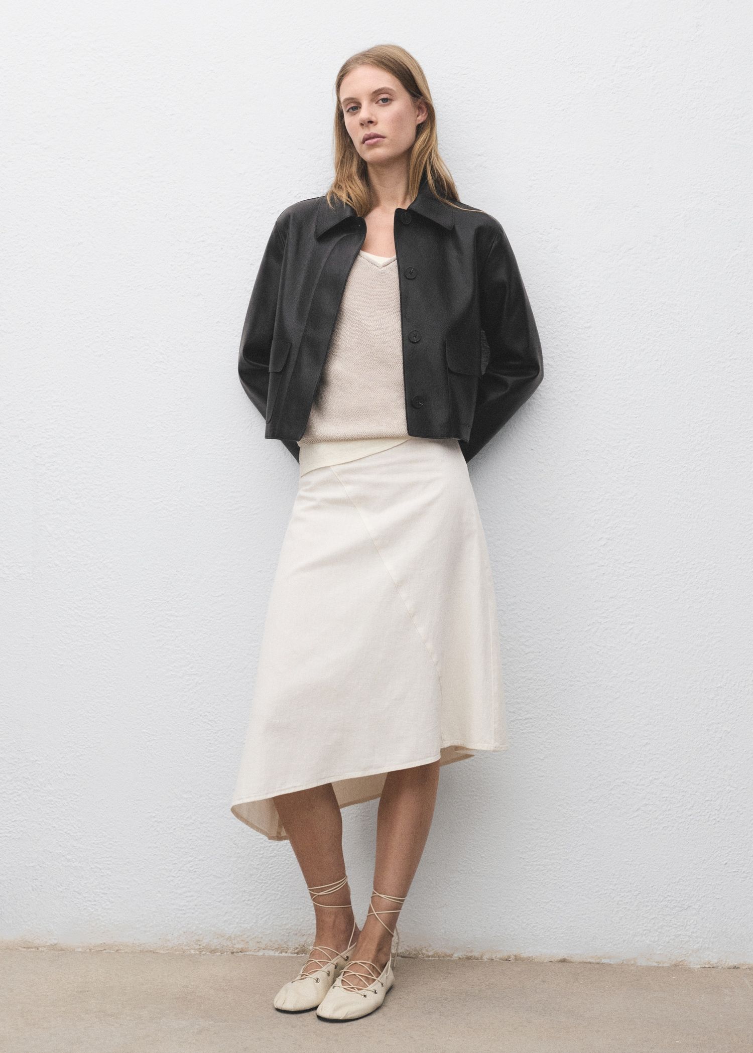 Leather-Effect Jacket With Pockets - Women | Mango Usa