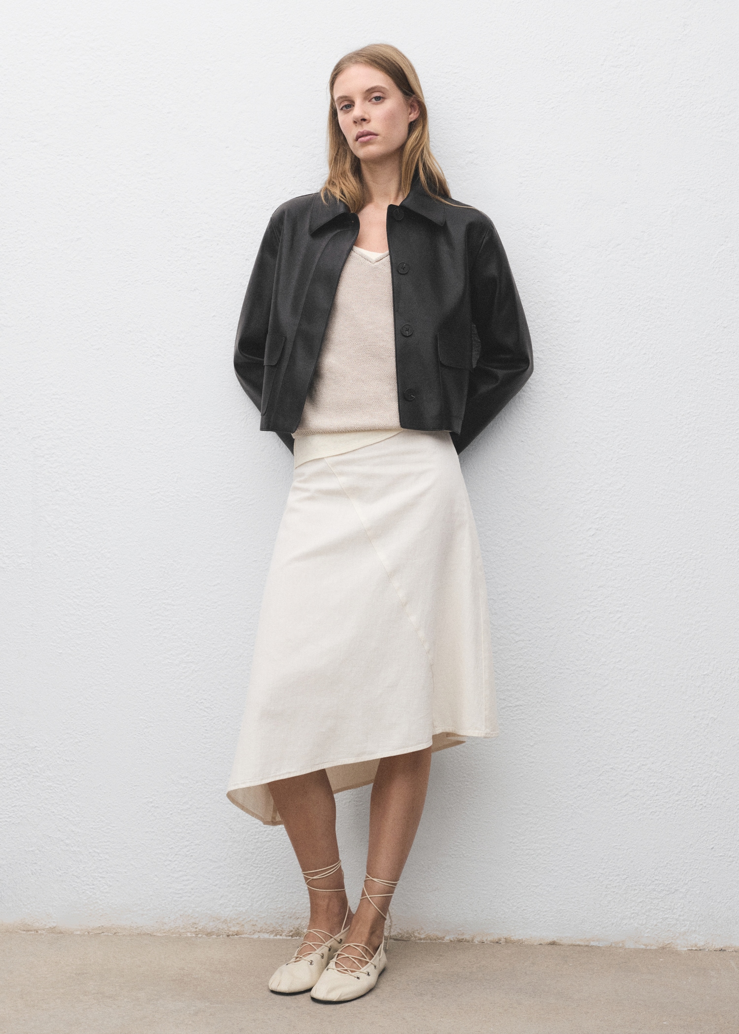 Leather-Effect Jacket With Pockets - Women | Mango Usa