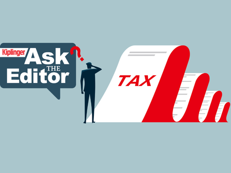 Ask the Editor logo with the figure of a person staring at a tax form or bill.