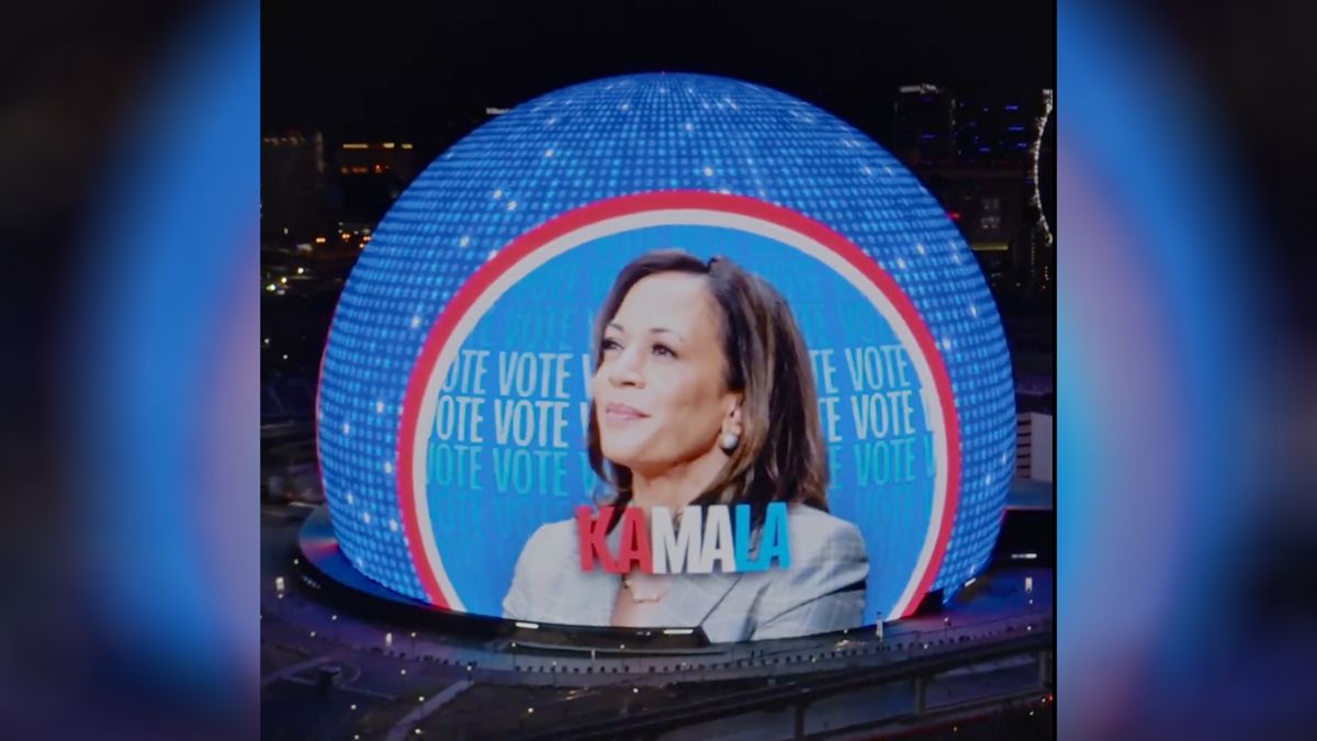 Kamala Harris takes over the Las Vegas Sphere