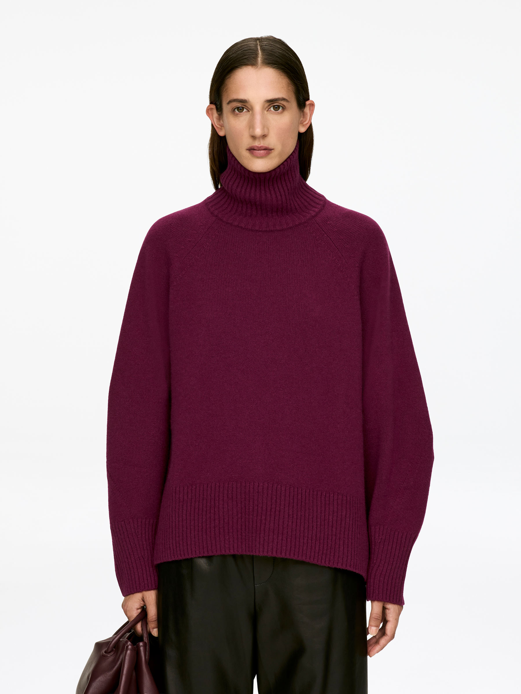 Pure Cashmere Roll-Neck Jumper &amp;ndash; Dark Red &amp;ndash; Women &amp;ndash; Arket Gb