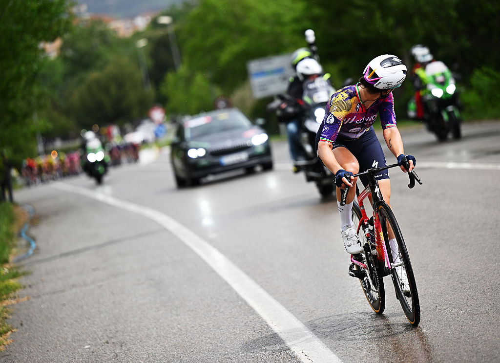SANT BOI DE LLOBREGAT SPAIN MAY 05 Elena Cecchini of Italy and Team SD Worx Protime competes in the breakaway during the 11th La Vuelta Femenina 2025 Stage 2 a 99km stage from Molins de Rei to Sant Boi de Llobregat UCIWWT on May 05 2025 in Sant Boi de Llobregat Spain Photo by Szymon GruchalskiGetty Images