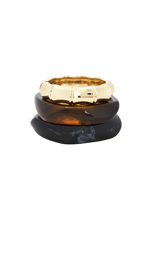 Resin &amp;amp; Gold Bangles Set of 3