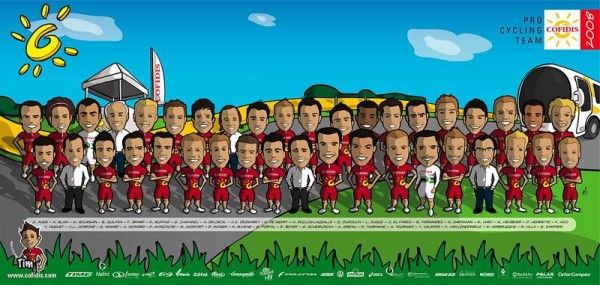 ... and in caricature. Every rider has a cartoon alter-ego.
