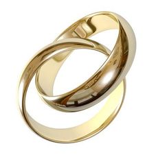 Pair of wedding rings intertwined