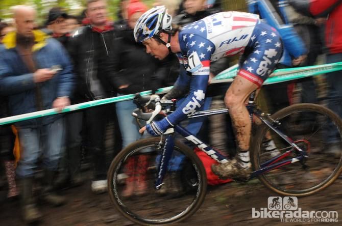 Jonathan Page looking committed on his Fuji