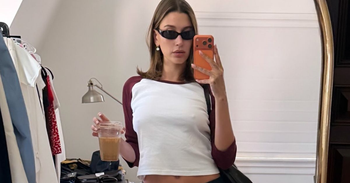 Hailey Bieber Wears the Cone-Heel Shoe Trend With Dark Jeans Hailey Bieber Wears the Cone-Heel Shoe Trend With Dark Jeans